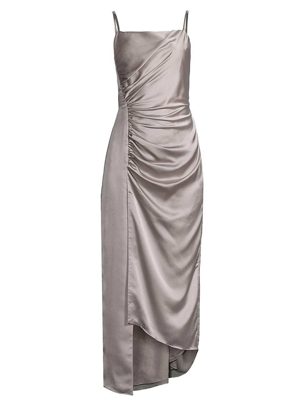 Womens Lilliana Satin Draped Slip Dress Product Image