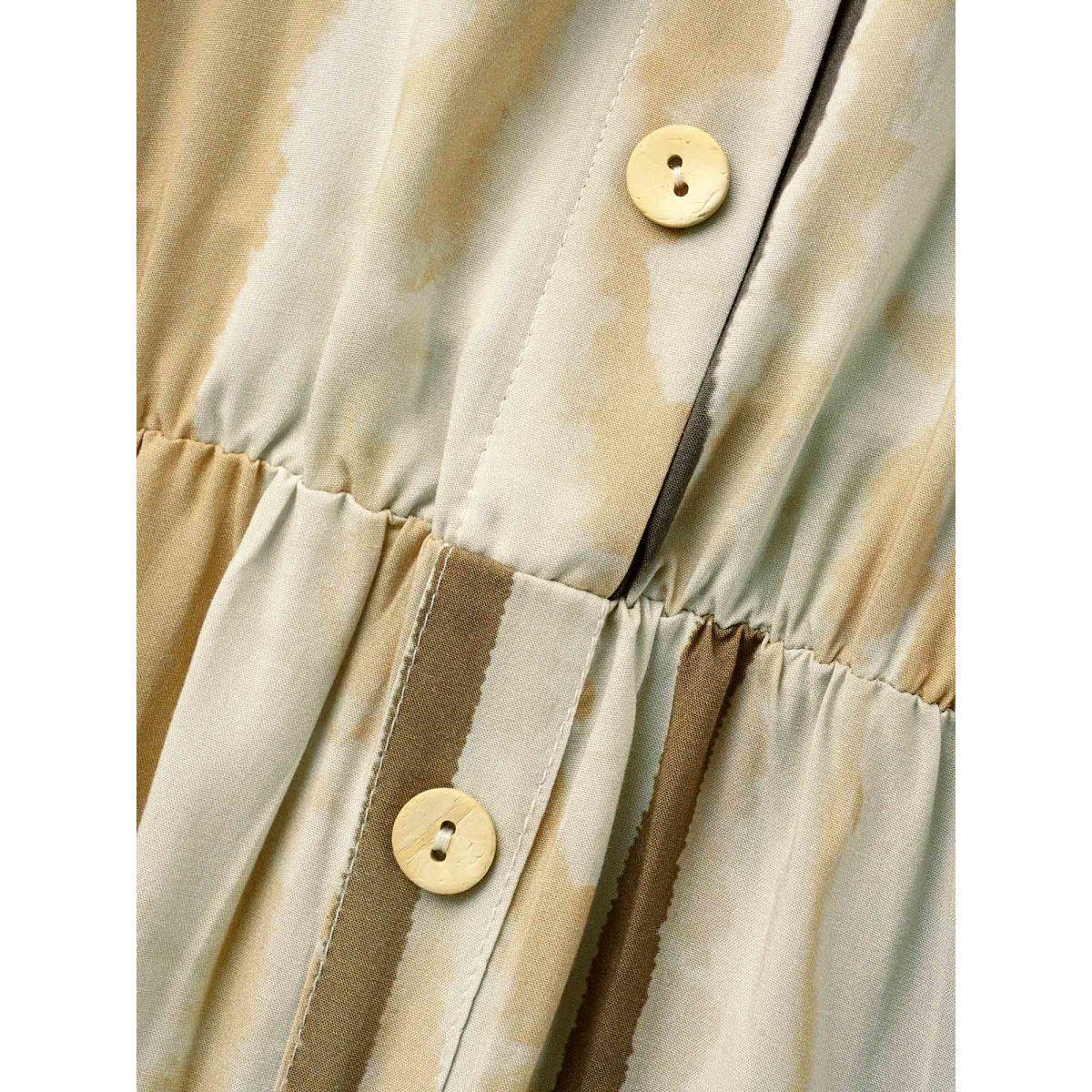 Plus Size Shirt Collar Striped Pocket Belted Dress Multicolor Women Elegant Belted Shirt collar Long Sleeve Curvy BloomChic 12/L Product Image