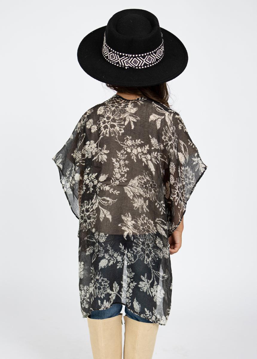 Avalon Duster in Black Block Print Girls Product Image