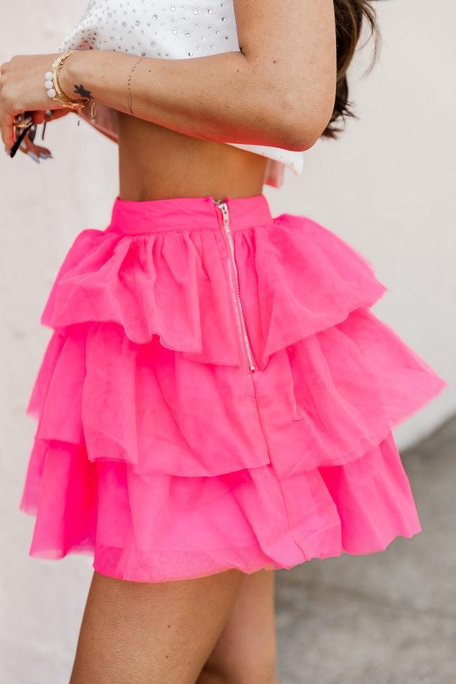 Where We Wanna Go Pink Tiered Tulle Skirt FINAL SALE Product Image