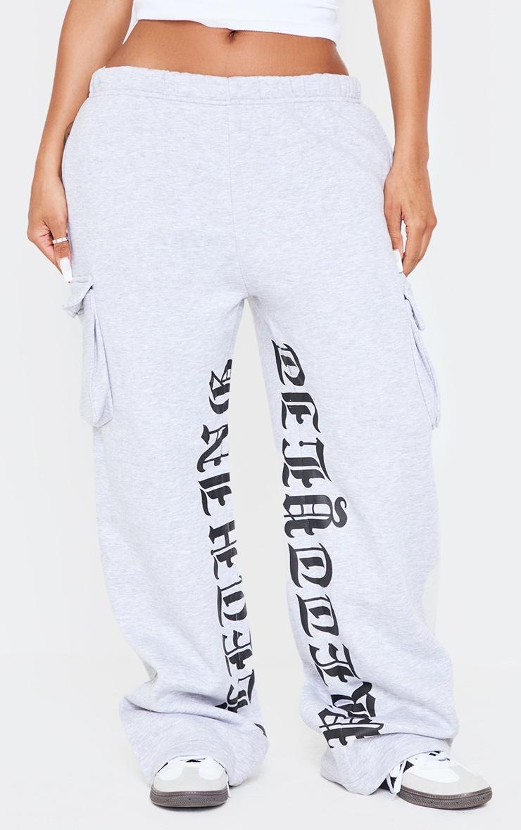 PRETTYLITTLETHING Shape Grey Marl Pocket Inside Leg Detail Sweatpants Product Image