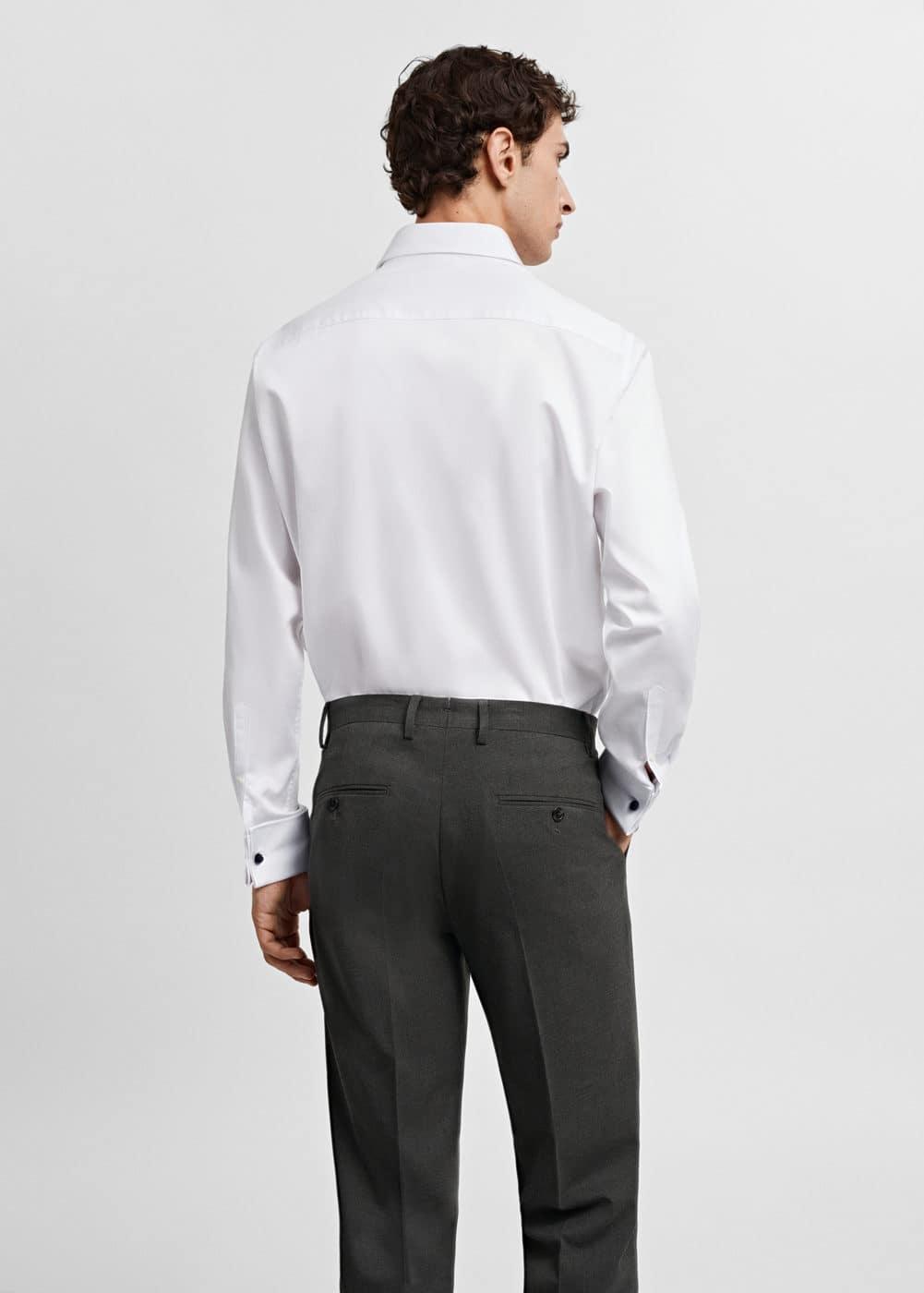 Regular-fit suit shirt with cufflinks - Men | MANGO USA Product Image