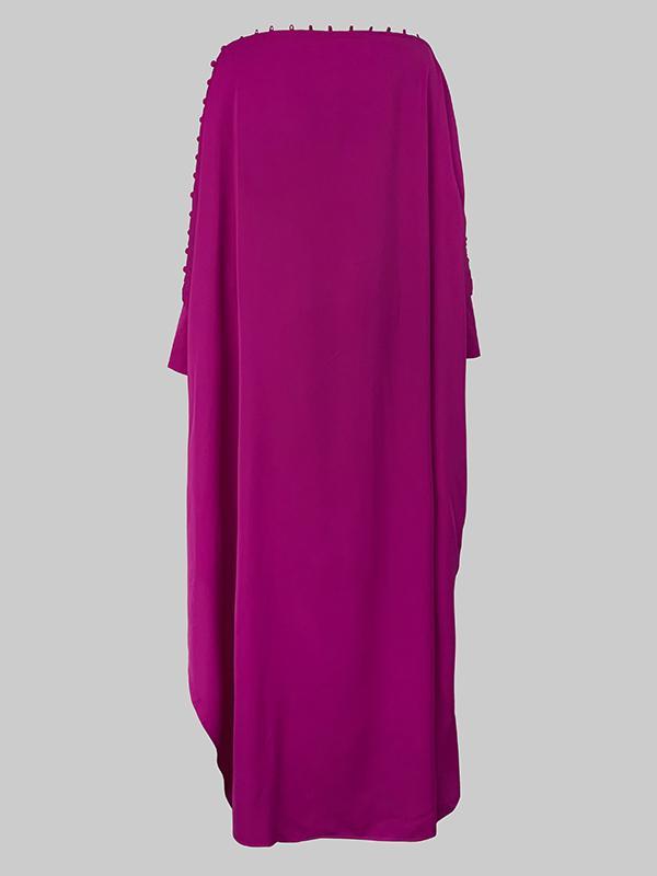 H-Line Loose Buttoned Solid Color Maxi Dresses Product Image