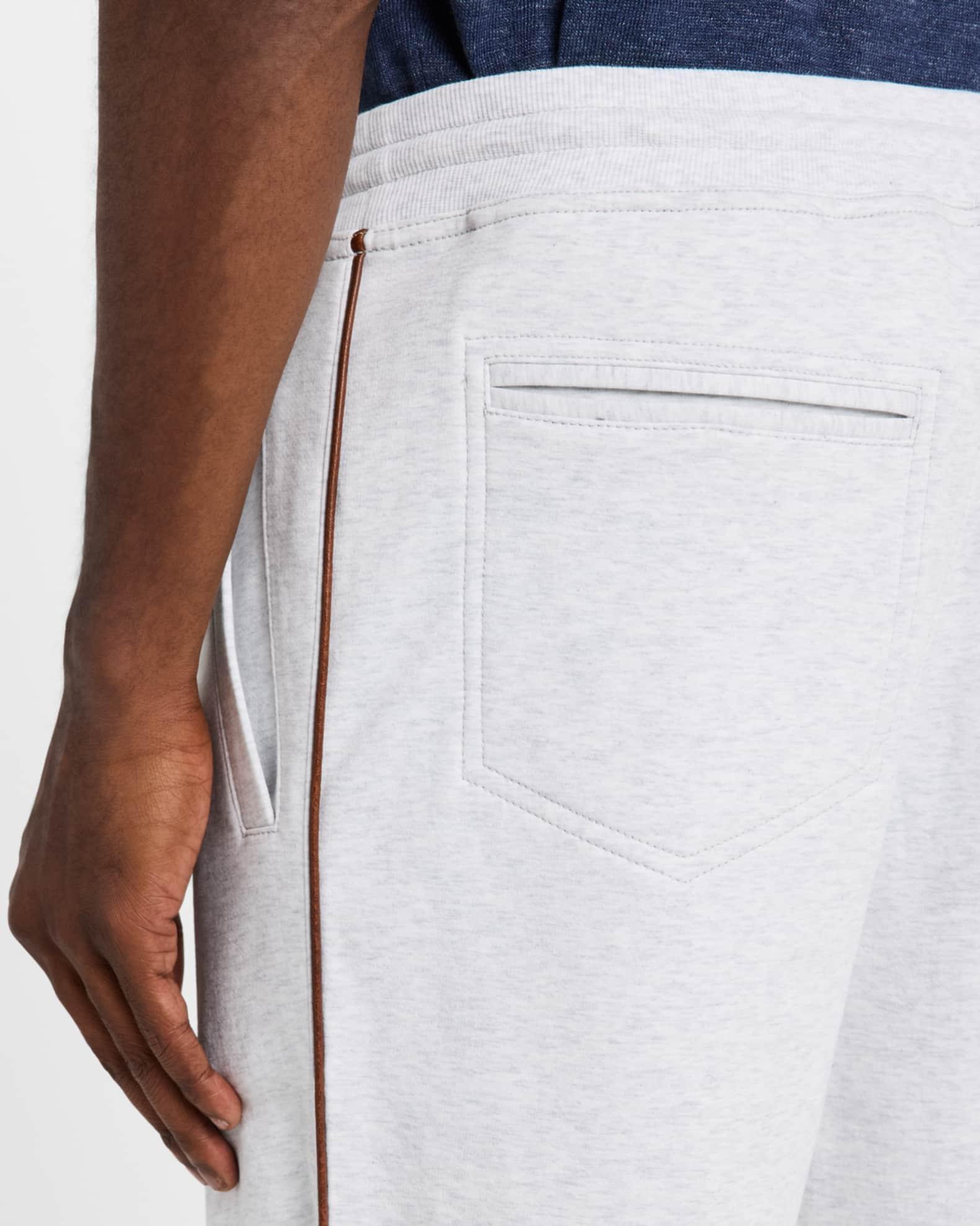 Men's Leather-Trim Drawstring Sweatpants Product Image