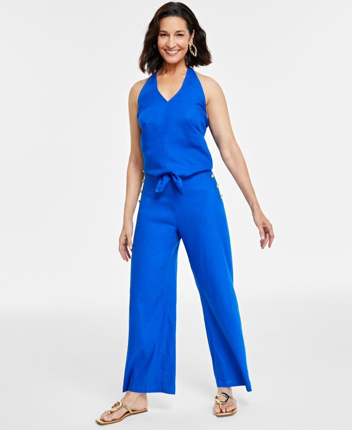 I.n.c. International Concepts Womens Button-Trim Wide-Leg Pants, Created for Macys Product Image