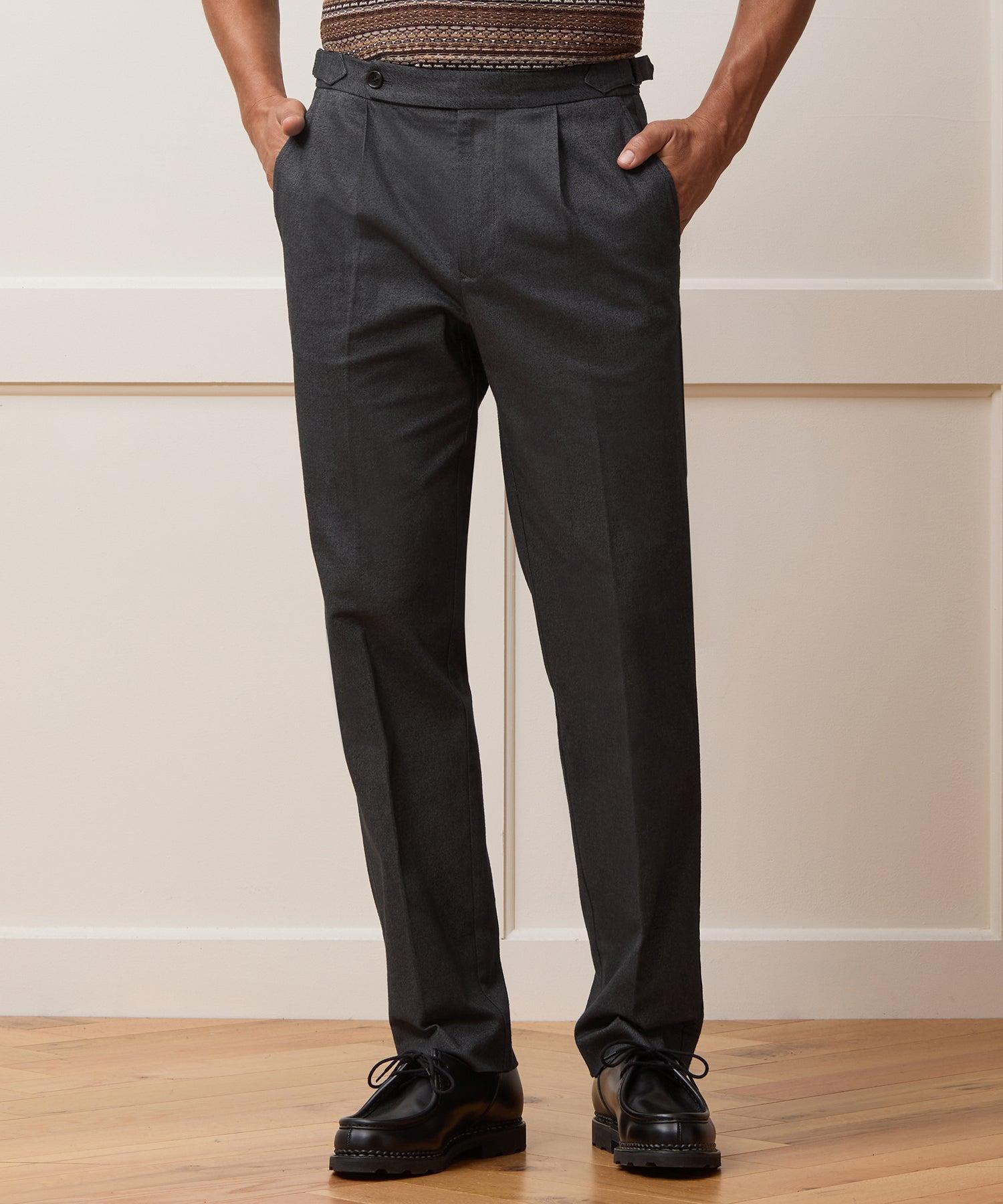Italian Heathered Cotton Side Tab Trouser Product Image
