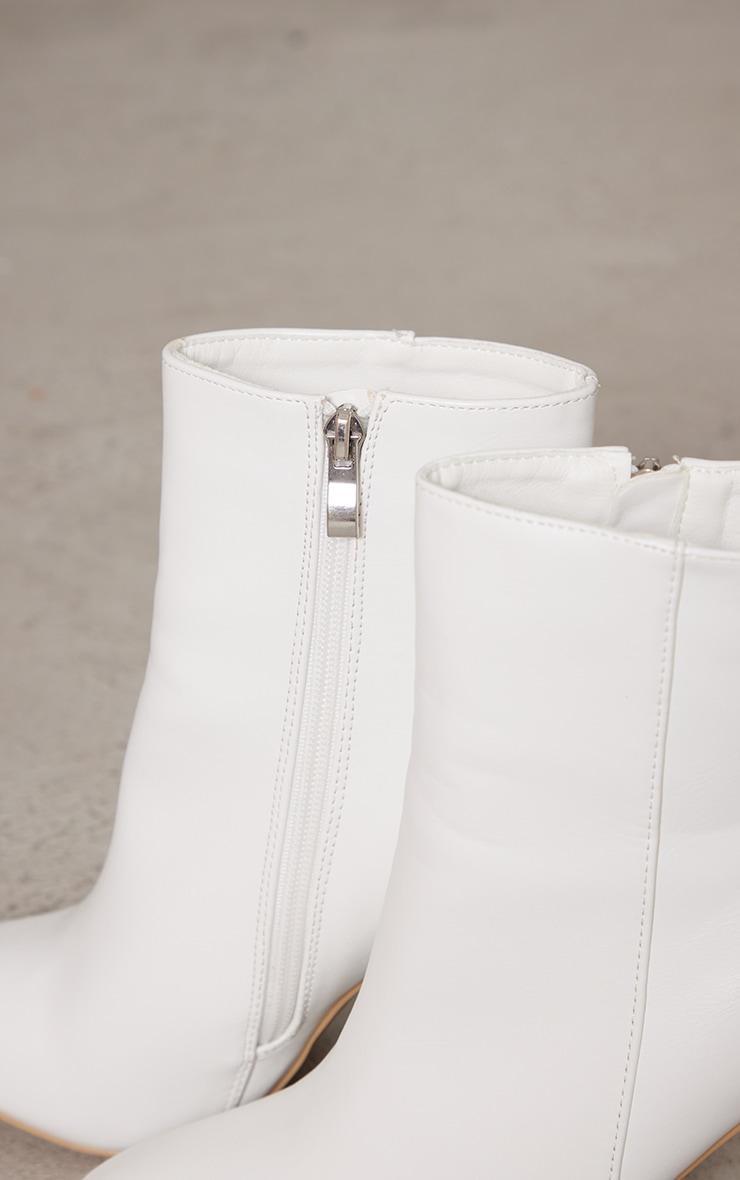 Behati White Faux Leather Ankle Boot Product Image
