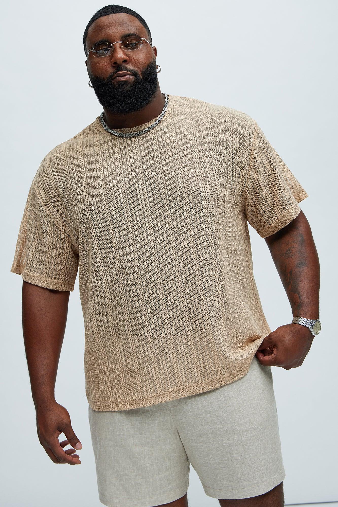 Brannen Textured Relaxed Tee - Tan Product Image
