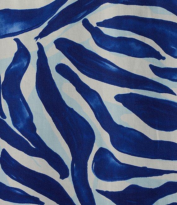 Foxcroft Plus Size Zoey Zebra Stripe Point Collar Long Sleeve Button Front Shirt Product Image