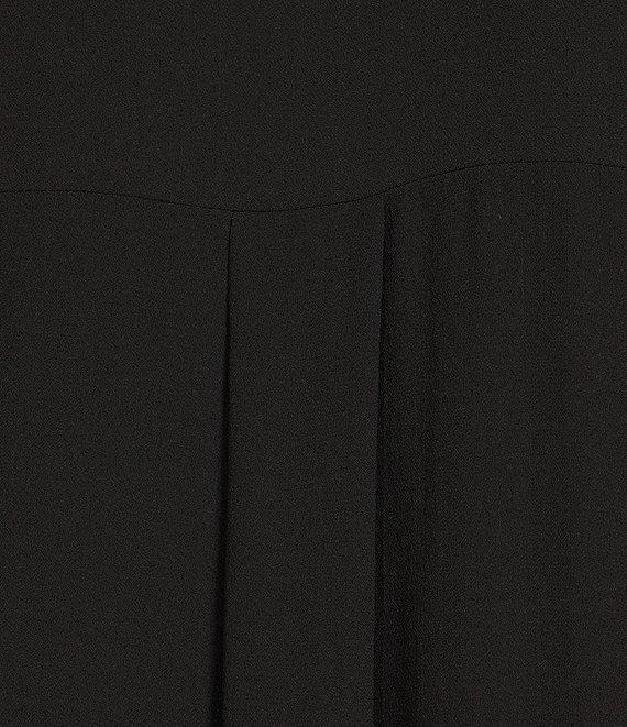 Eileen Fisher Silk Georgette Crepe Notch Collar Long Sleeve Button Front Midi Dress Product Image