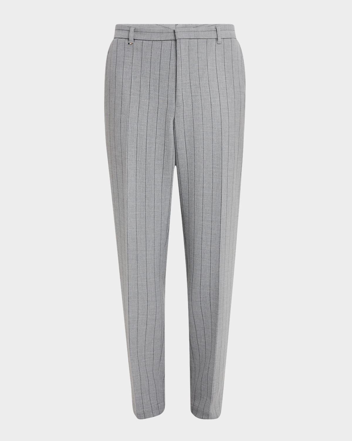 Mens Slim-Fit Trousers in Pinstripe Stretch Fabric Product Image