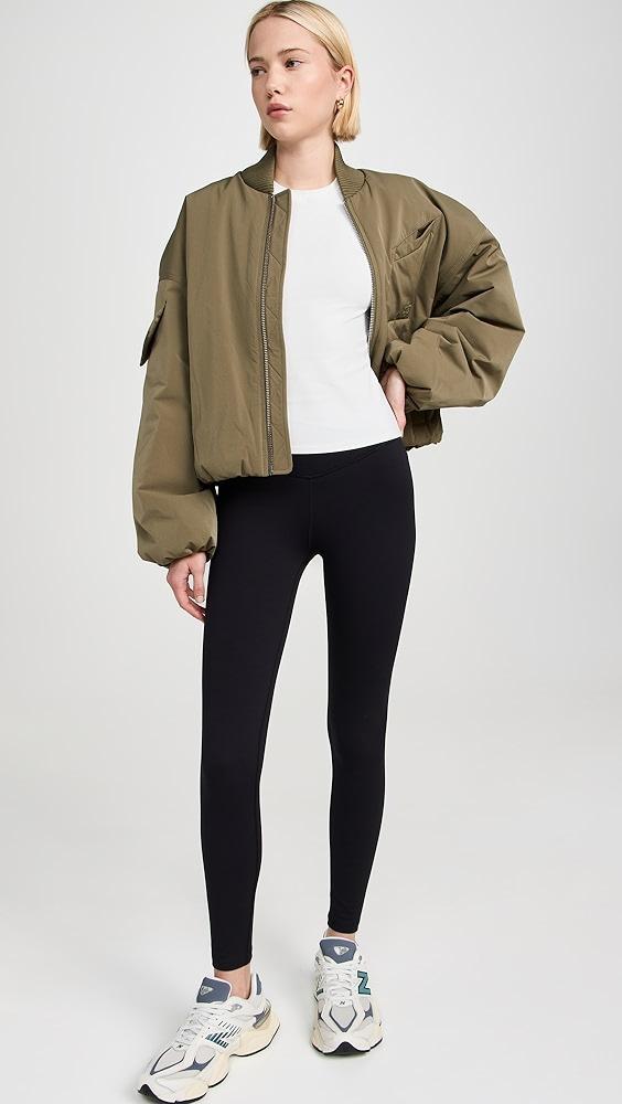 GANNI Light Twill Oversized Short Bomber Jacket | Shopbop Product Image