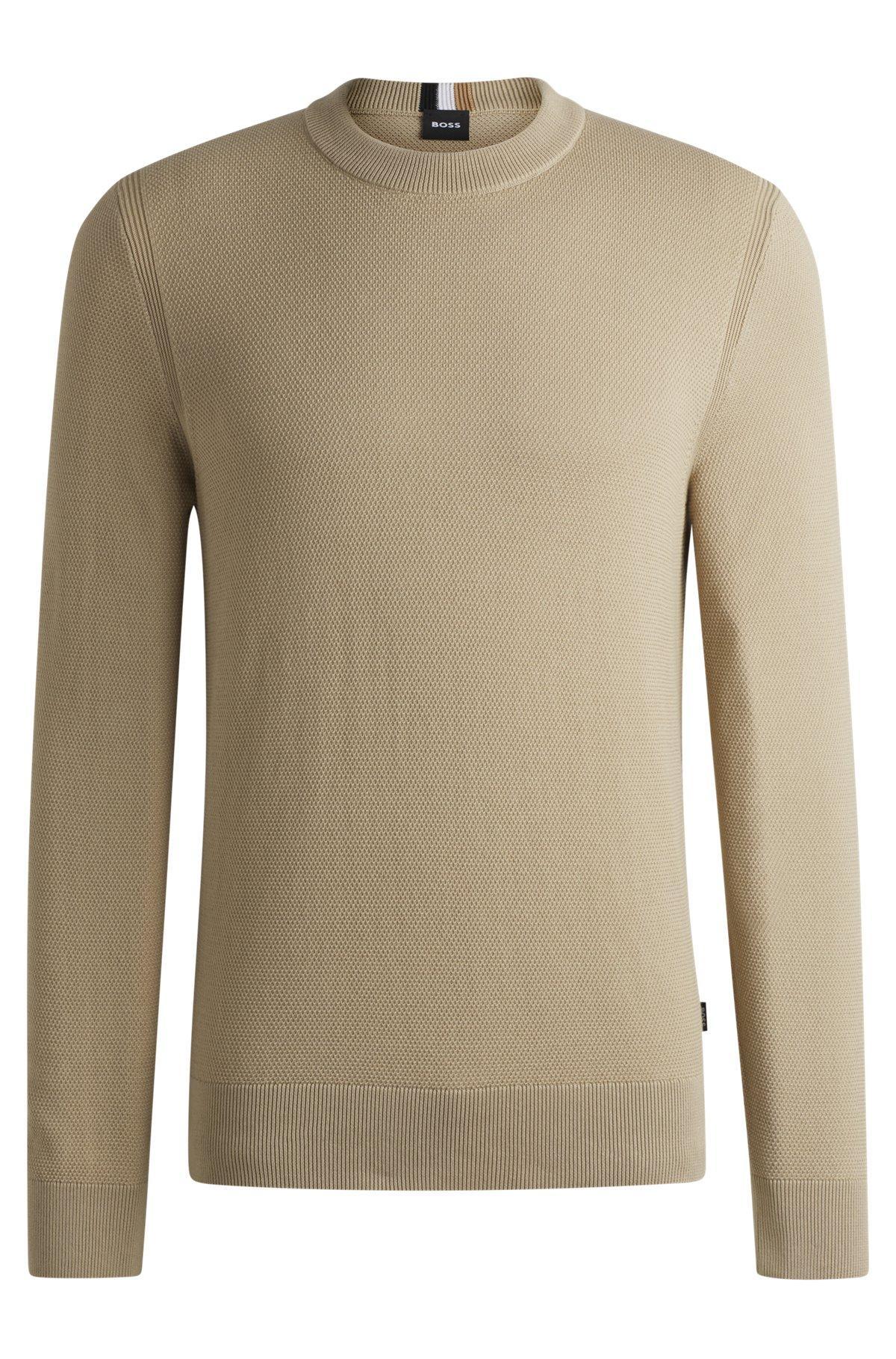 Micro-structured sweater in cotton Product Image