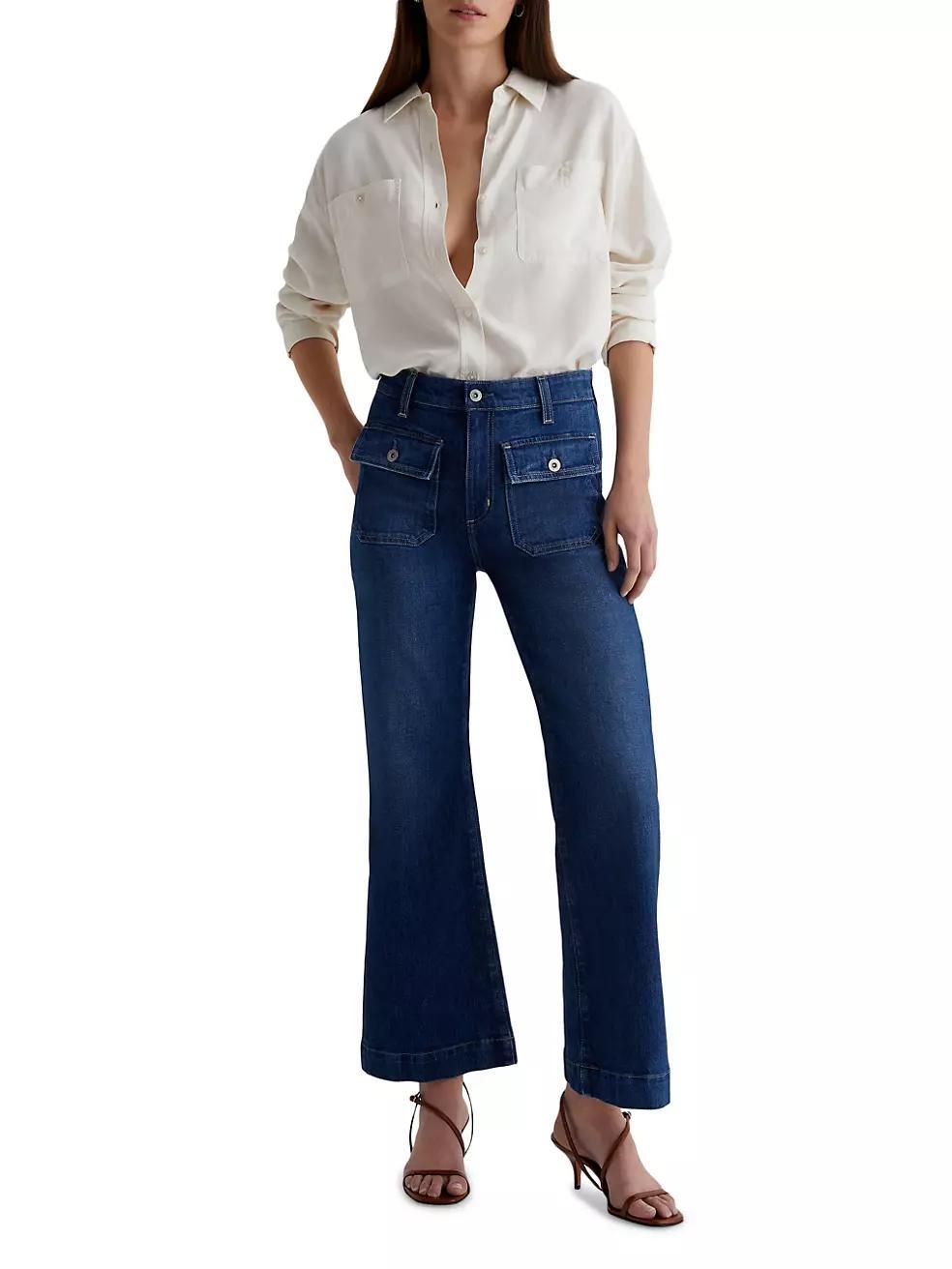 Bonnie Stretch Cotton Flared Jeans Product Image