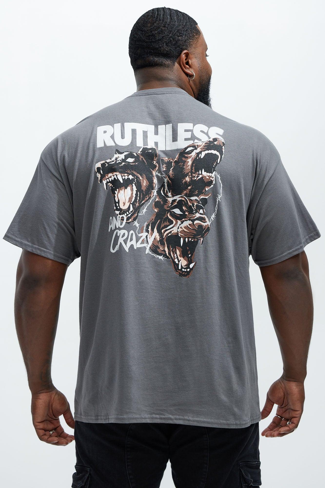 Ruthless And Crazy Short Sleeve Tee - Charcoal Product Image