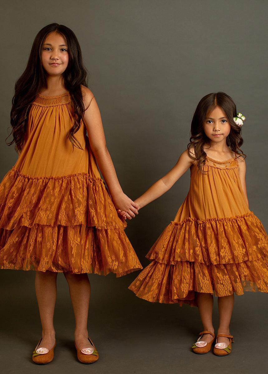 Catrina Dress in Marigold Girls Product Image