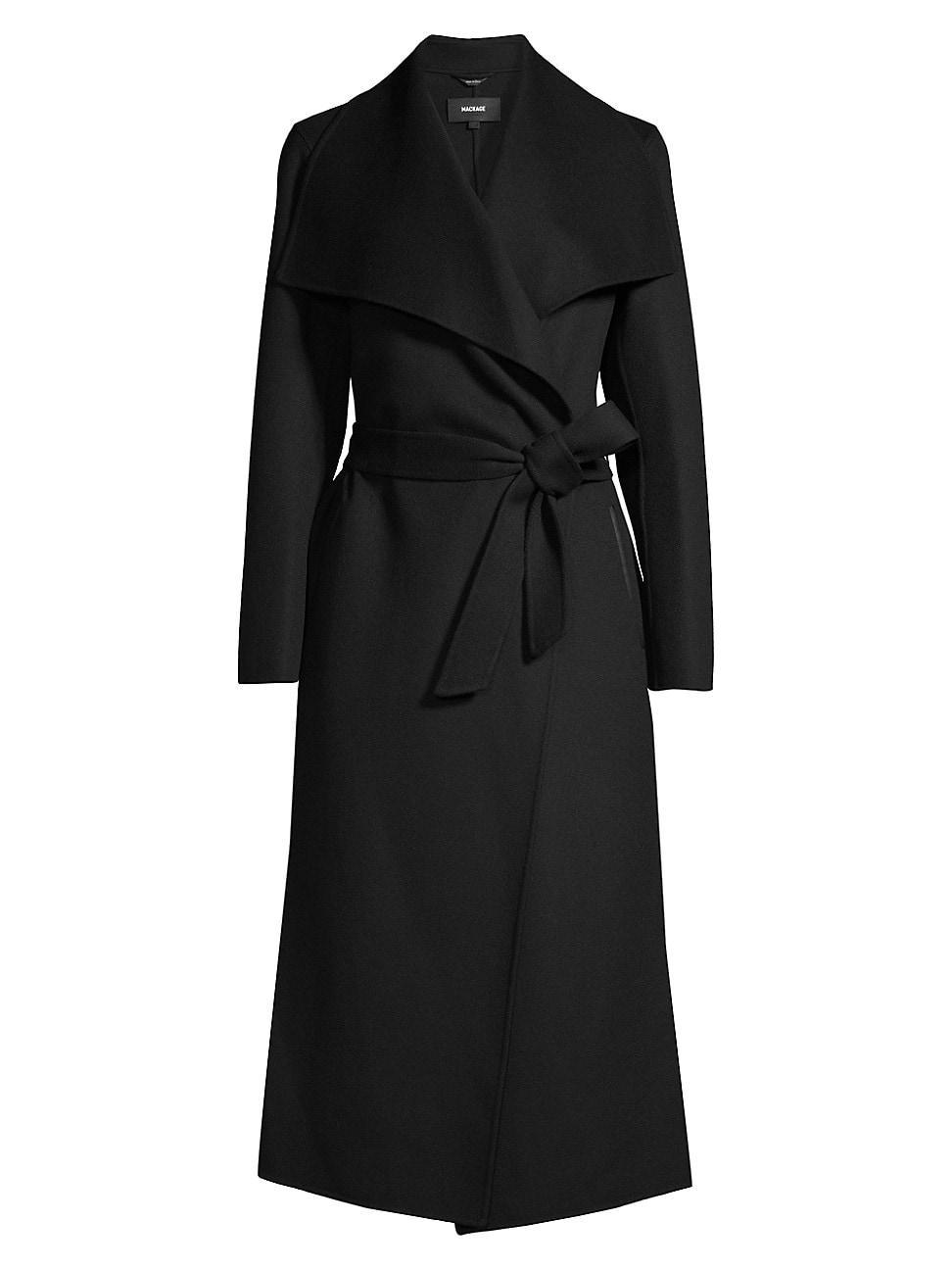 Womens Belted Light Wool Coat Product Image