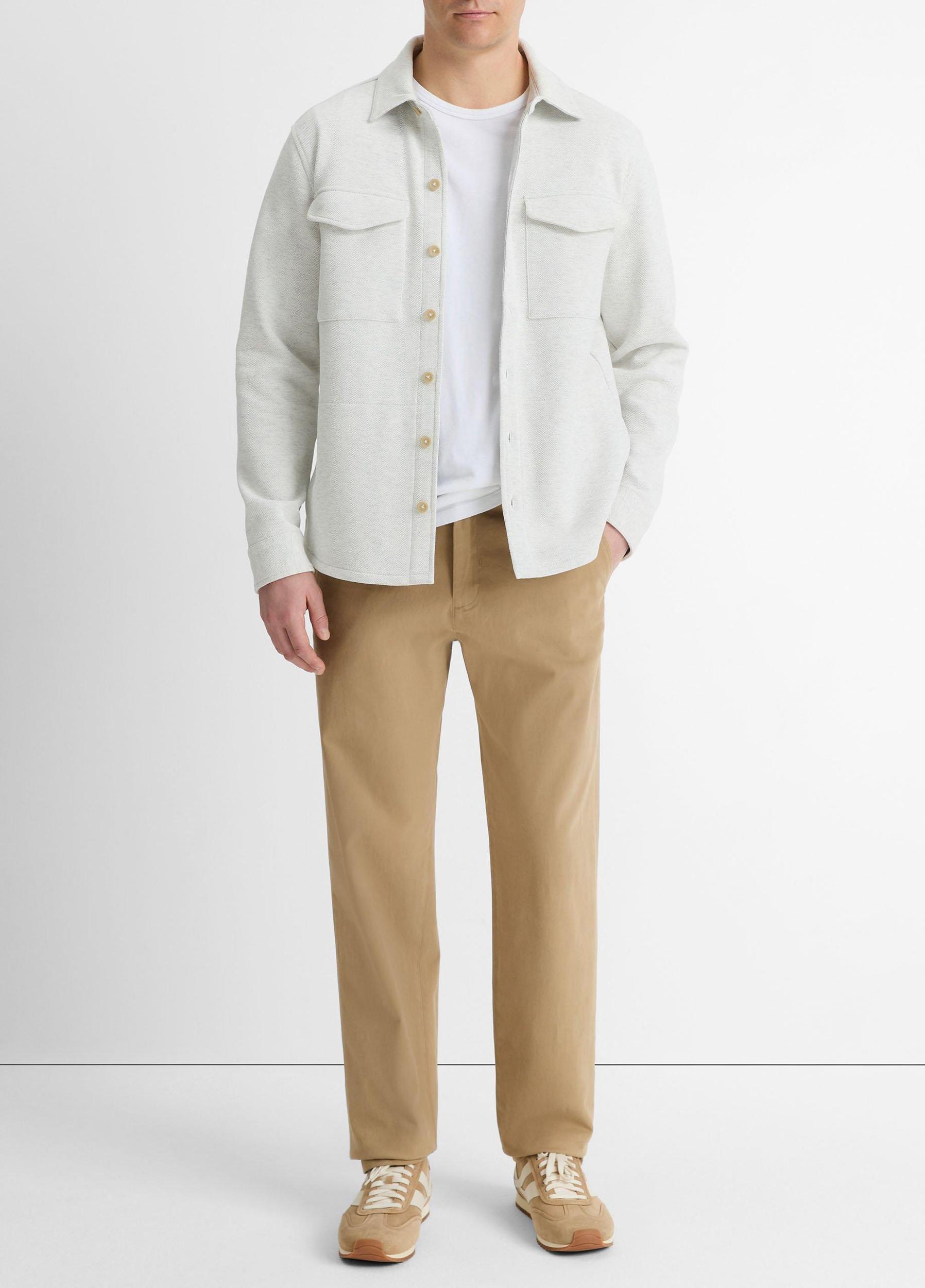 Double-Knit Cotton-Blend Piqué Shirt Jacket Product Image