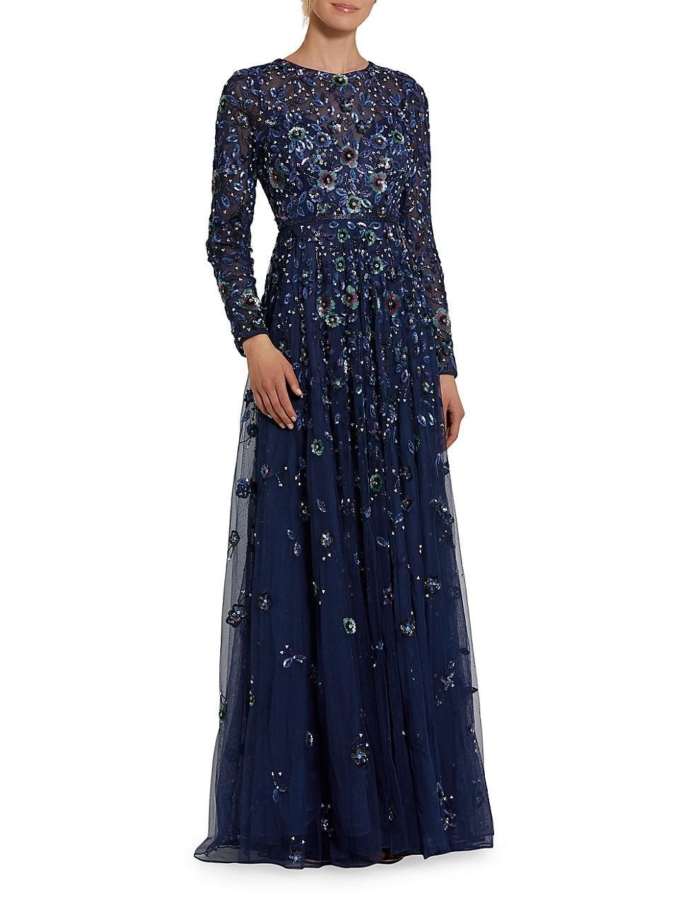 Womens Floral A-Line Gown Product Image
