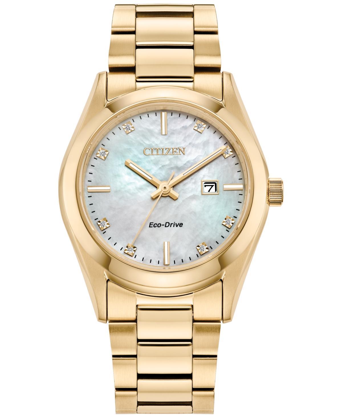 Citizen Womens Eco Drive Stainless Steel Gold Watch Product Image