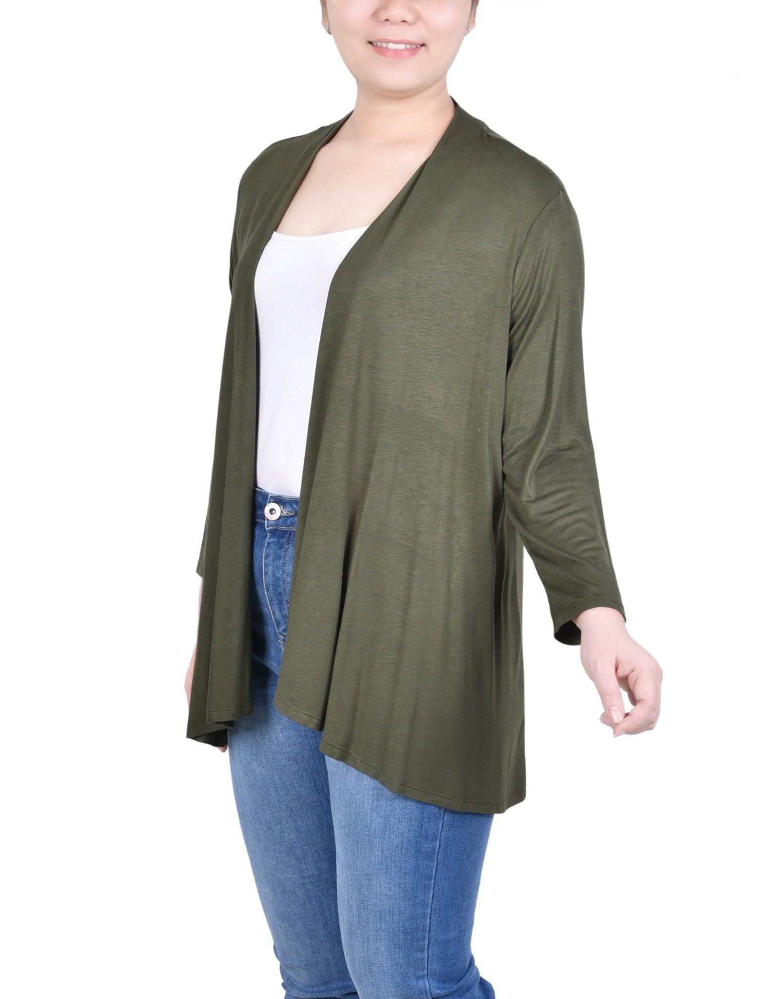 Reflecting Pond 3/4 Sleeve Solid Cardigan Product Image