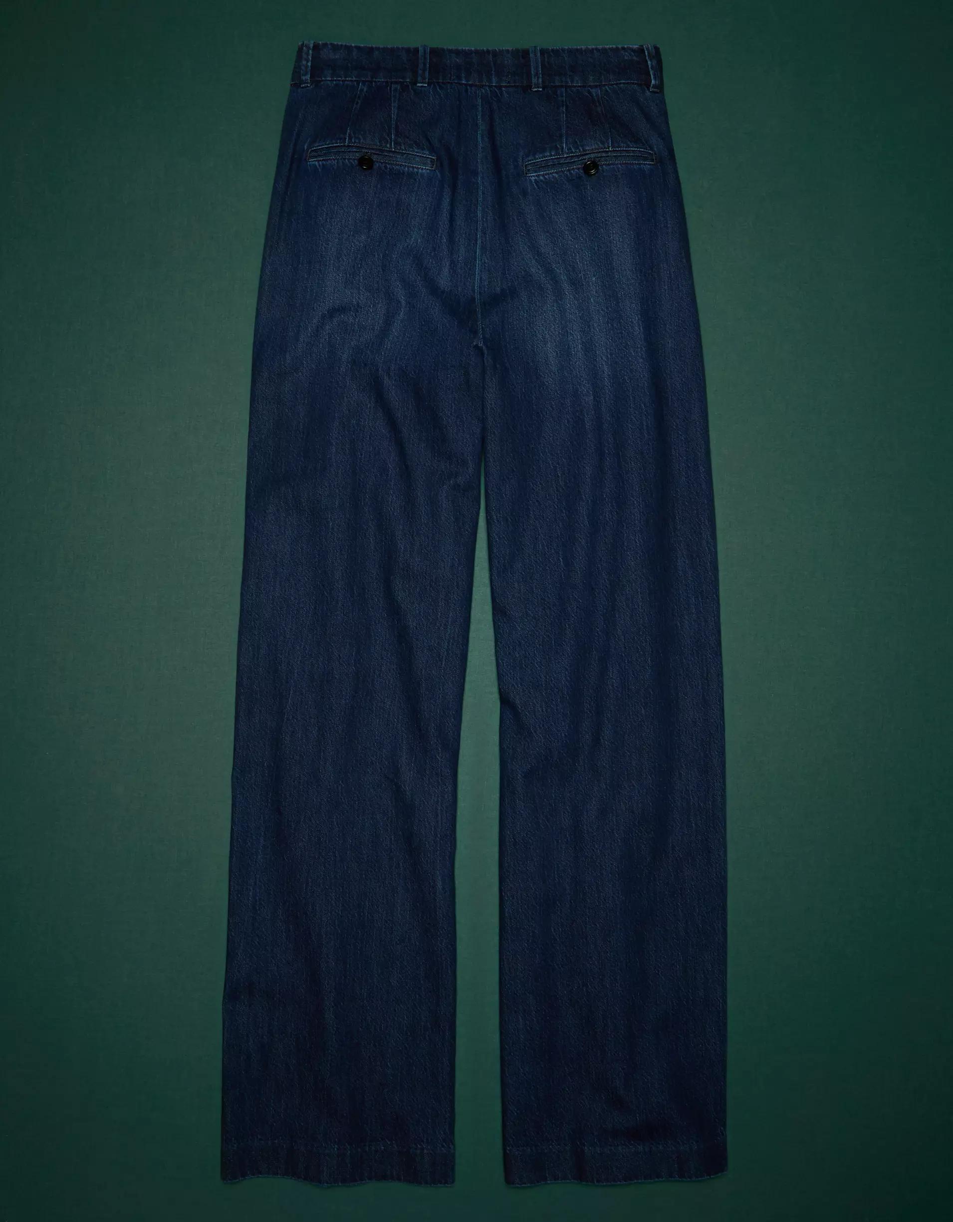 AE77 Premium Denim Pleated Trouser Product Image