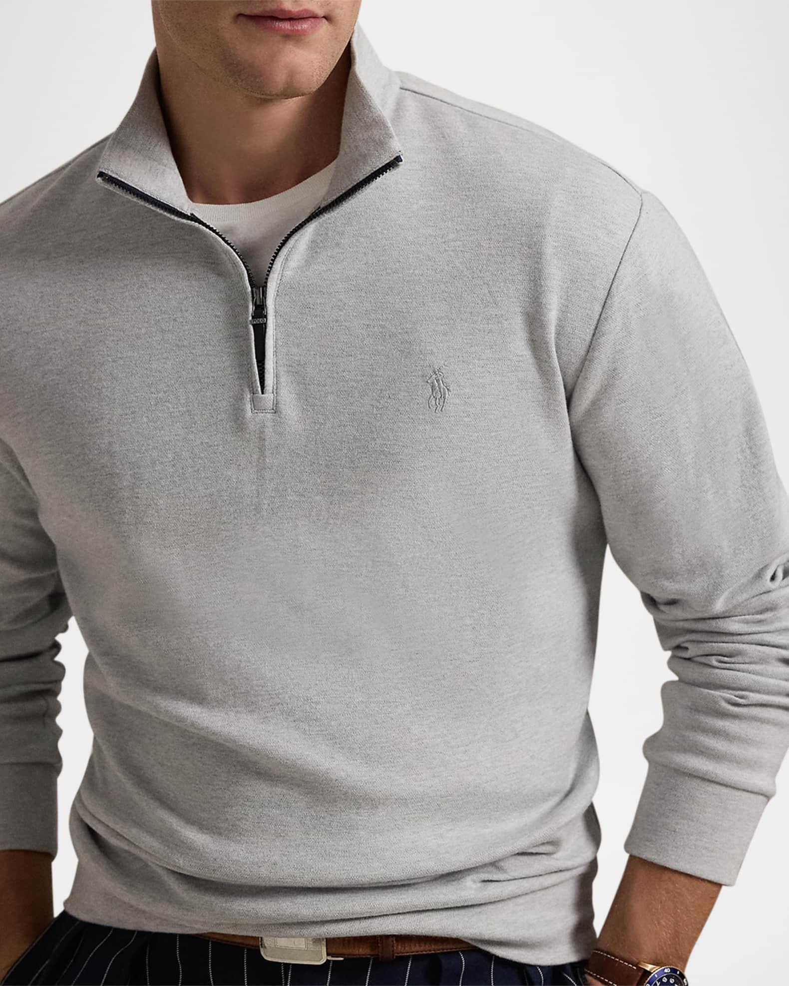 Mens Double-Knit Jacquard Quarter-Zip Sweater Product Image
