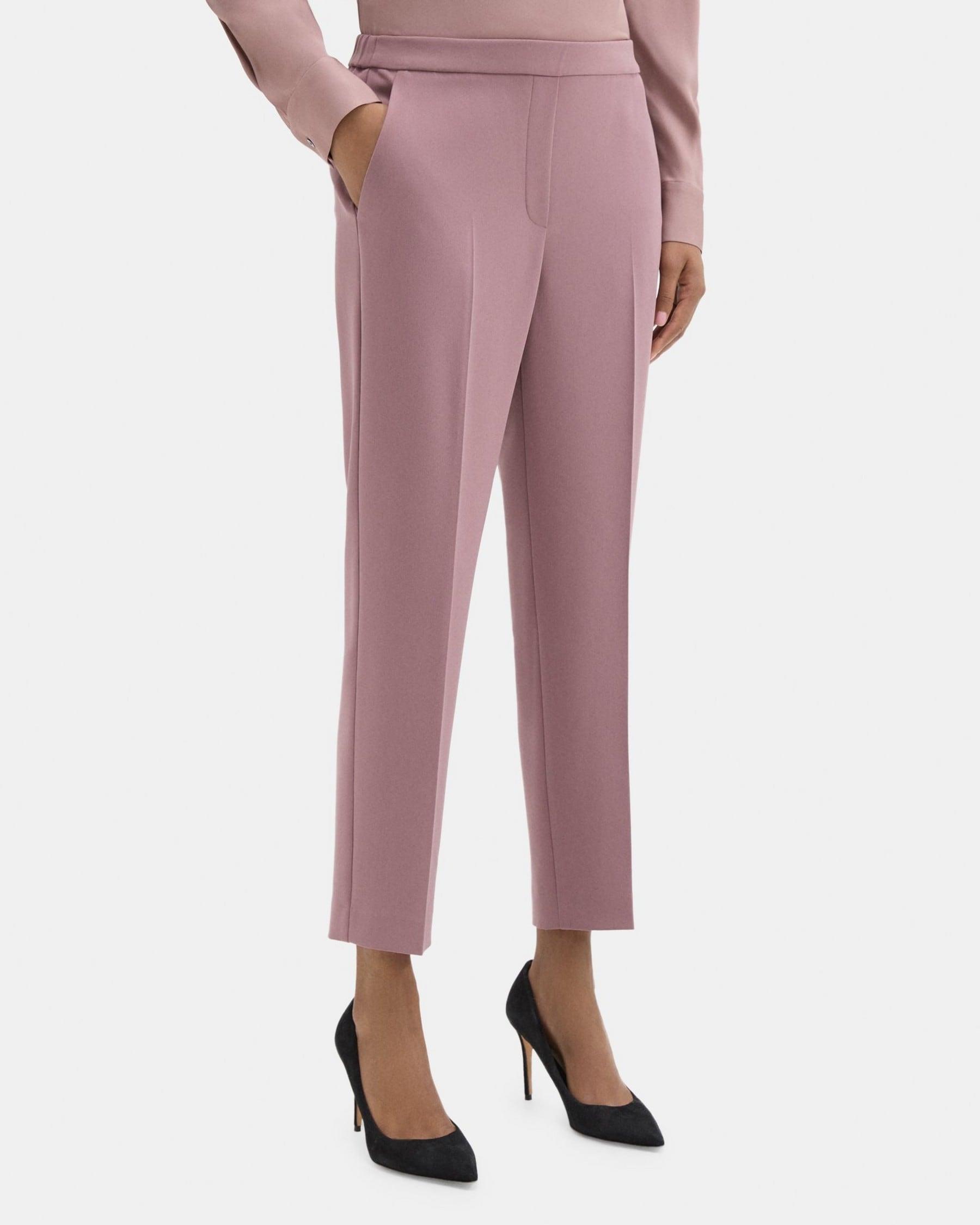 Cropped Slim Pull-On Pant in Crepe Product Image