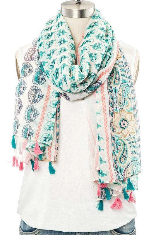 Mix Printed Tassel Large Scarf Product Image