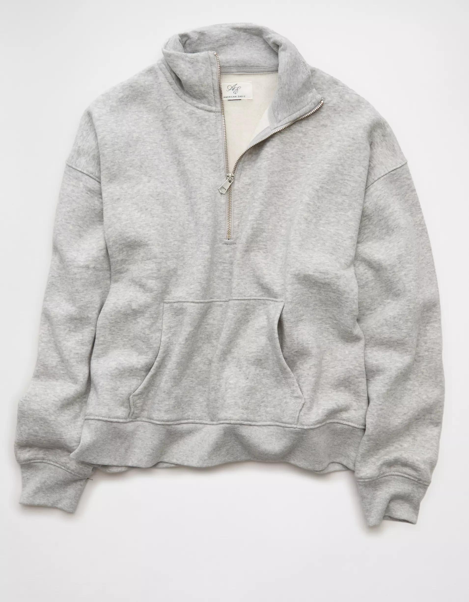 AE Everyday Luxe Quarter Zip Sweatshirt Product Image