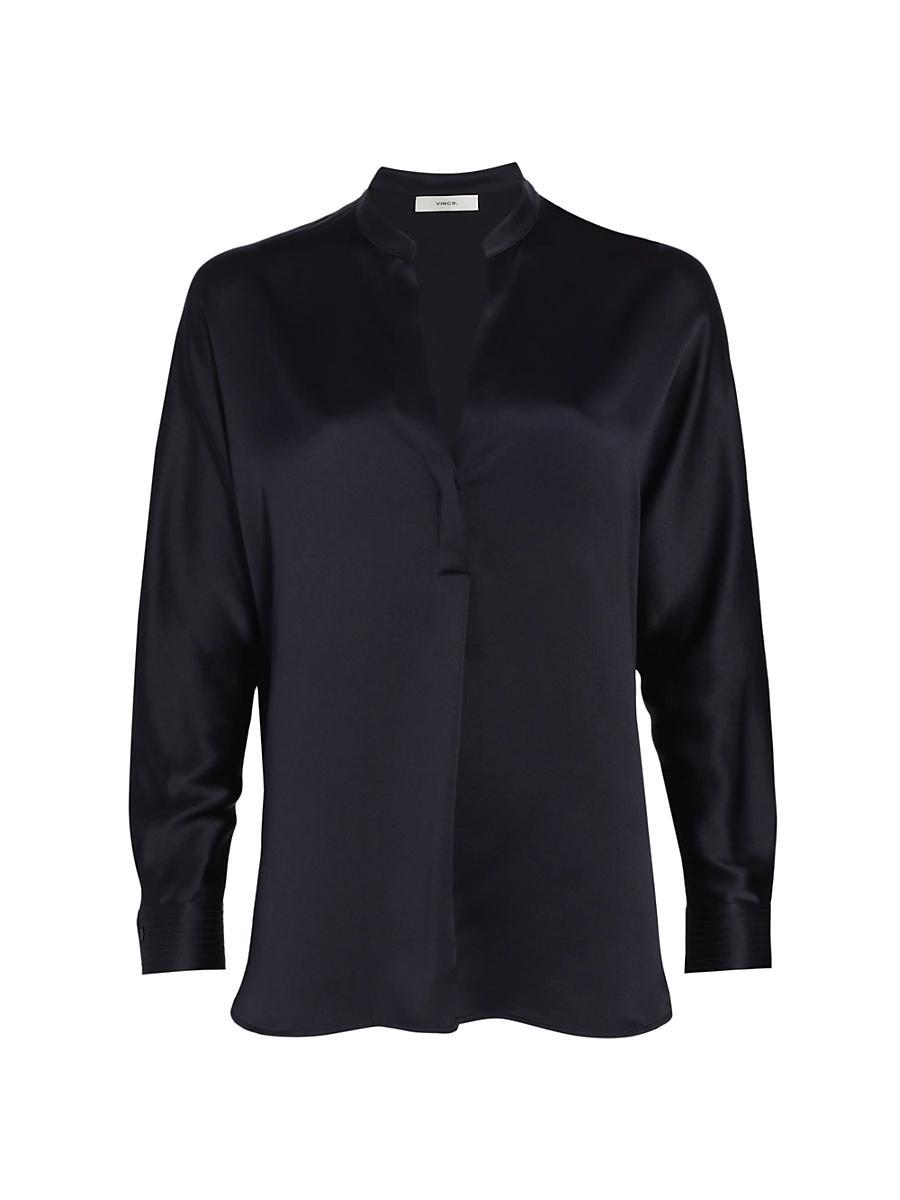 Womens Silk Long-Sleeve Blouse Product Image