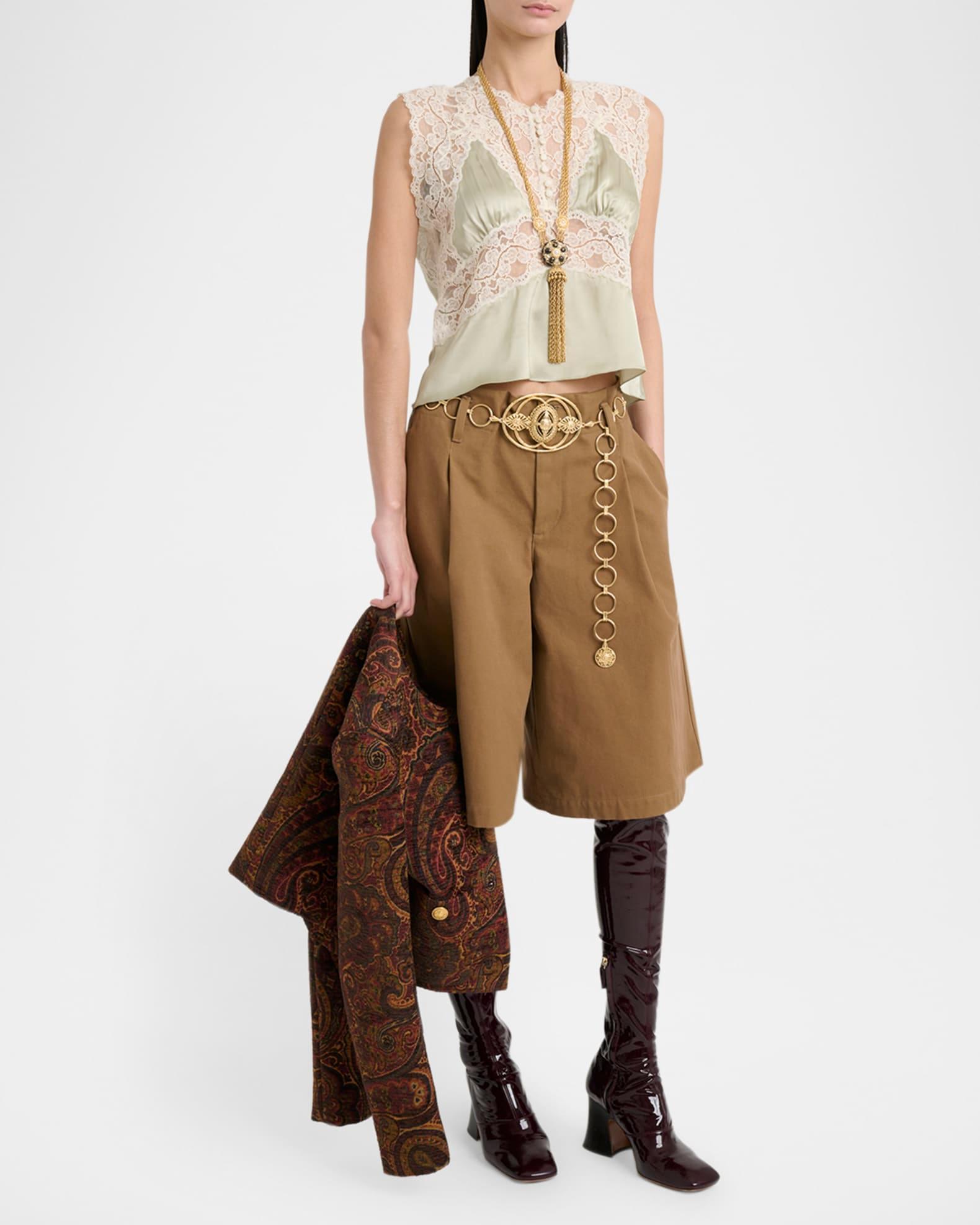 Lace Silk Sleeveless Top Product Image