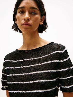 Short-Sleeve Textured Open-Knit Sweater Product Image