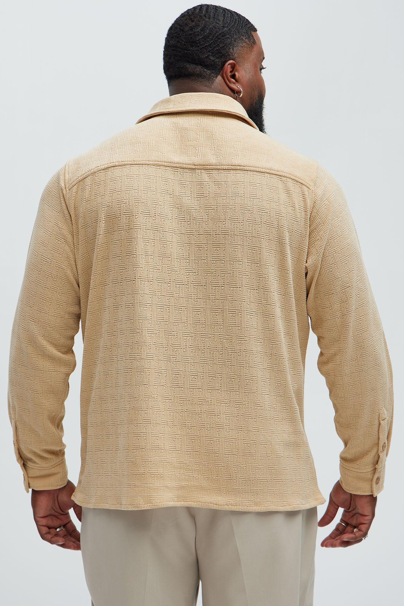 No Accident Textured Shirt - Tan Product Image