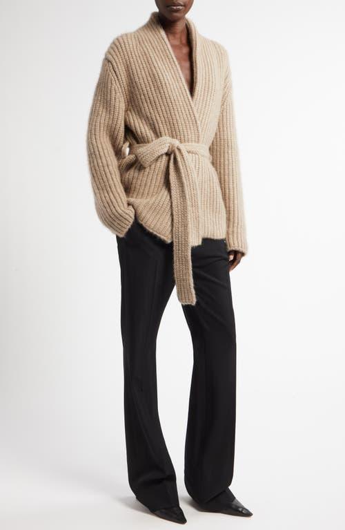 THE ROW Isotani Chunky Cashmere Wrap Cardigan In Beige Product Image