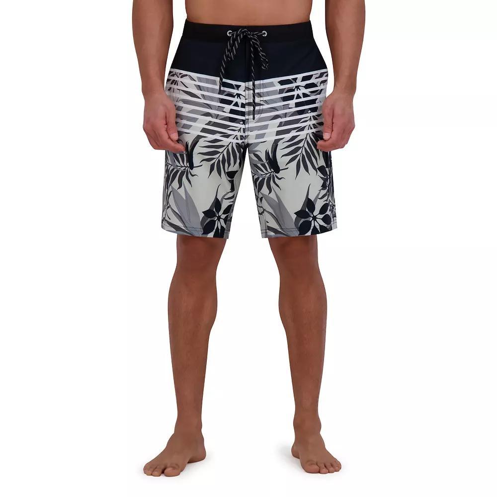 Men's ZeroXposur 9" Elastic Waist Boardshorts, Size: Large, Black Flora Product Image