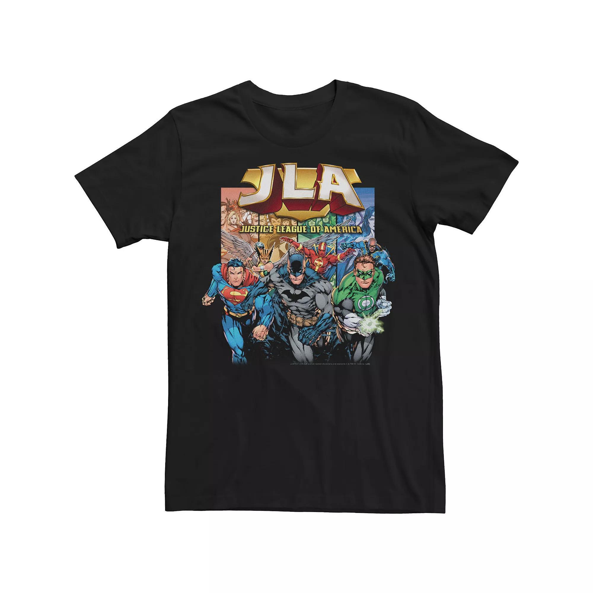 Men's Justice League Coming At You Group Shot Tee, Size: 3XL, Black Product Image