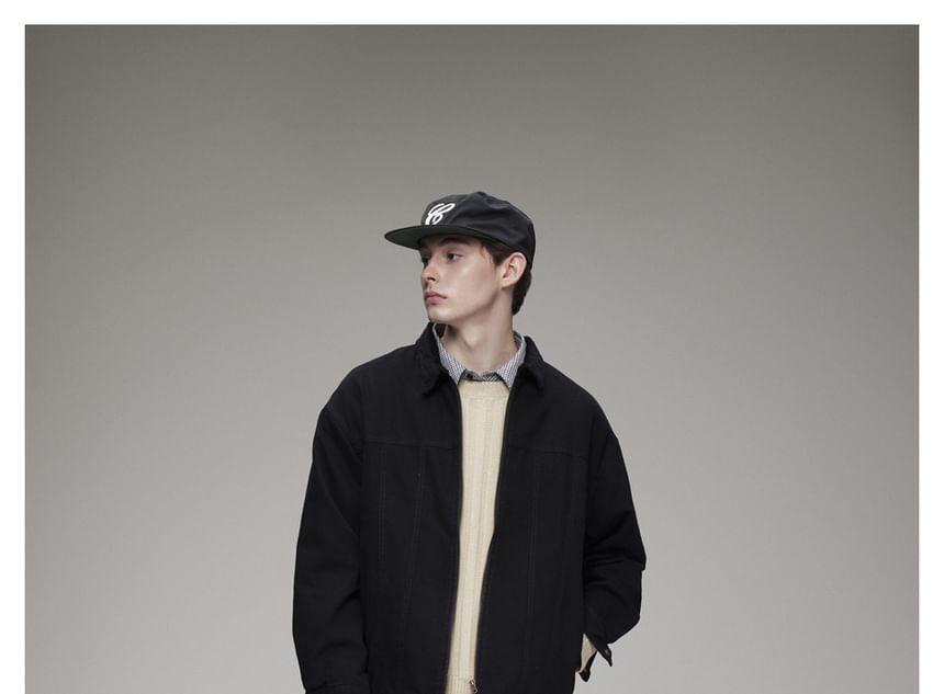 Corduroy-Collar Overfit Polo Jacket Product Image