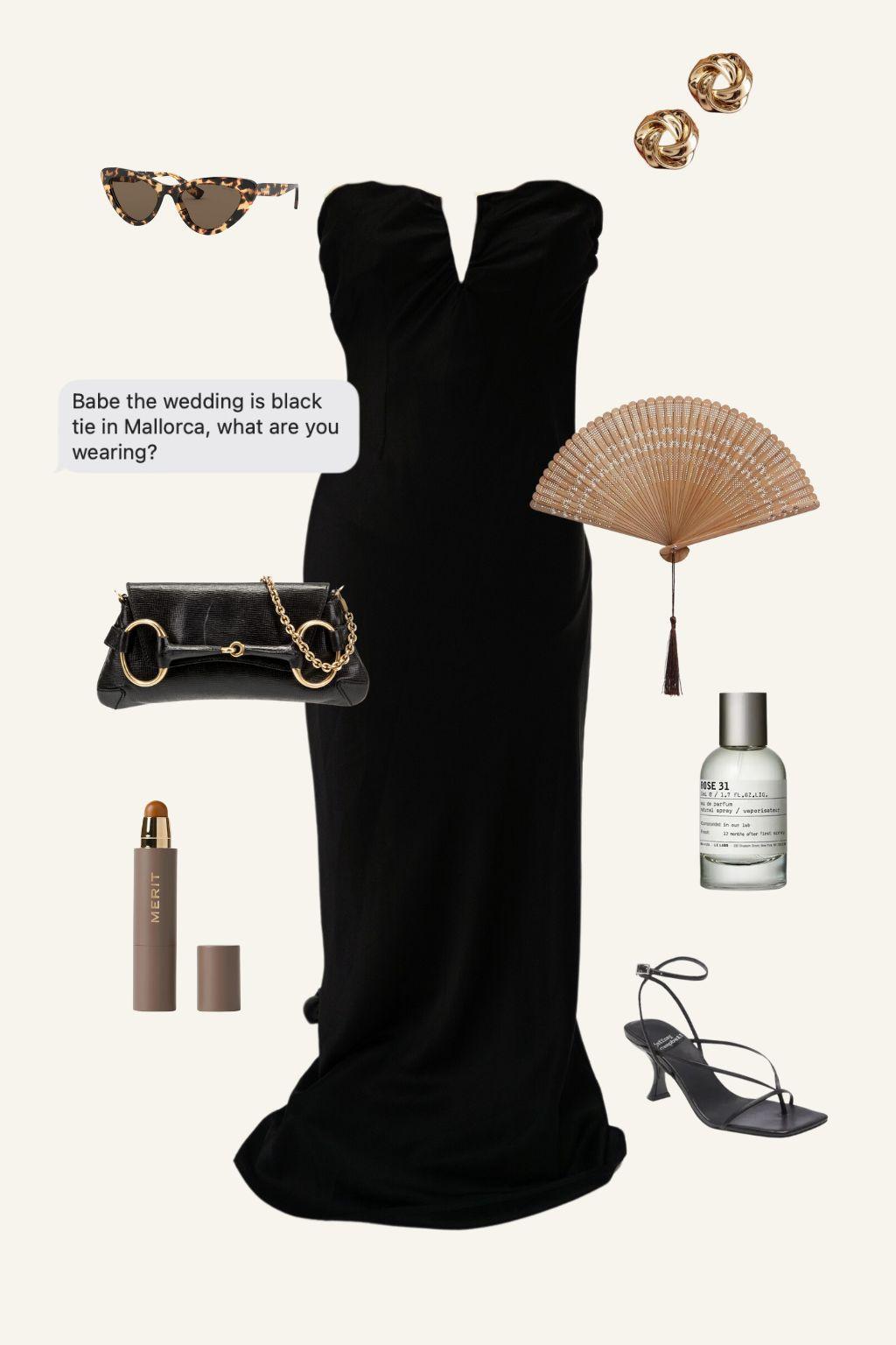 Valeria Black Strapless Satin Maxi Dress Product Image