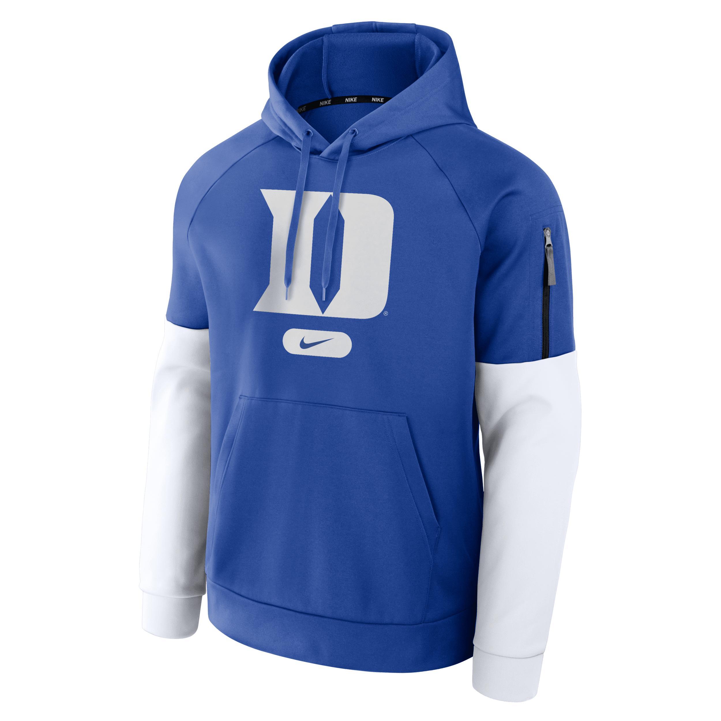 Men's Nike Royal Duke Blue Devils Fitness Raglan Performance Pullover Hoodie, Size: 2XL Product Image