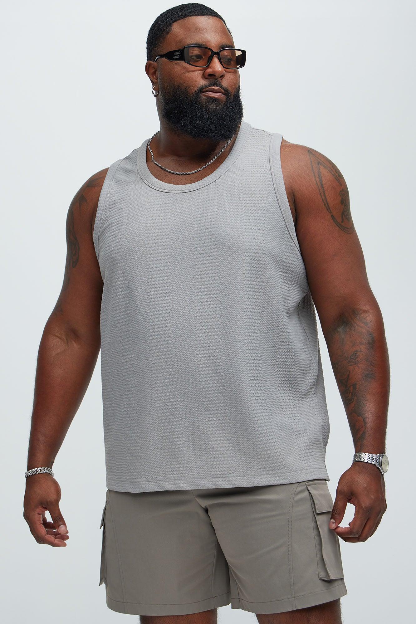 Angelo Textured Tank - Grey Product Image