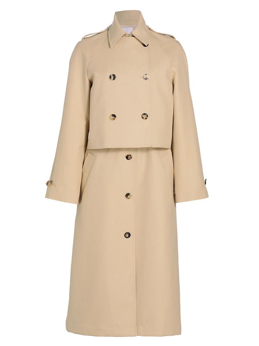 Womens 2-In-1 Cotton Double-Layered Trench Coat Product Image