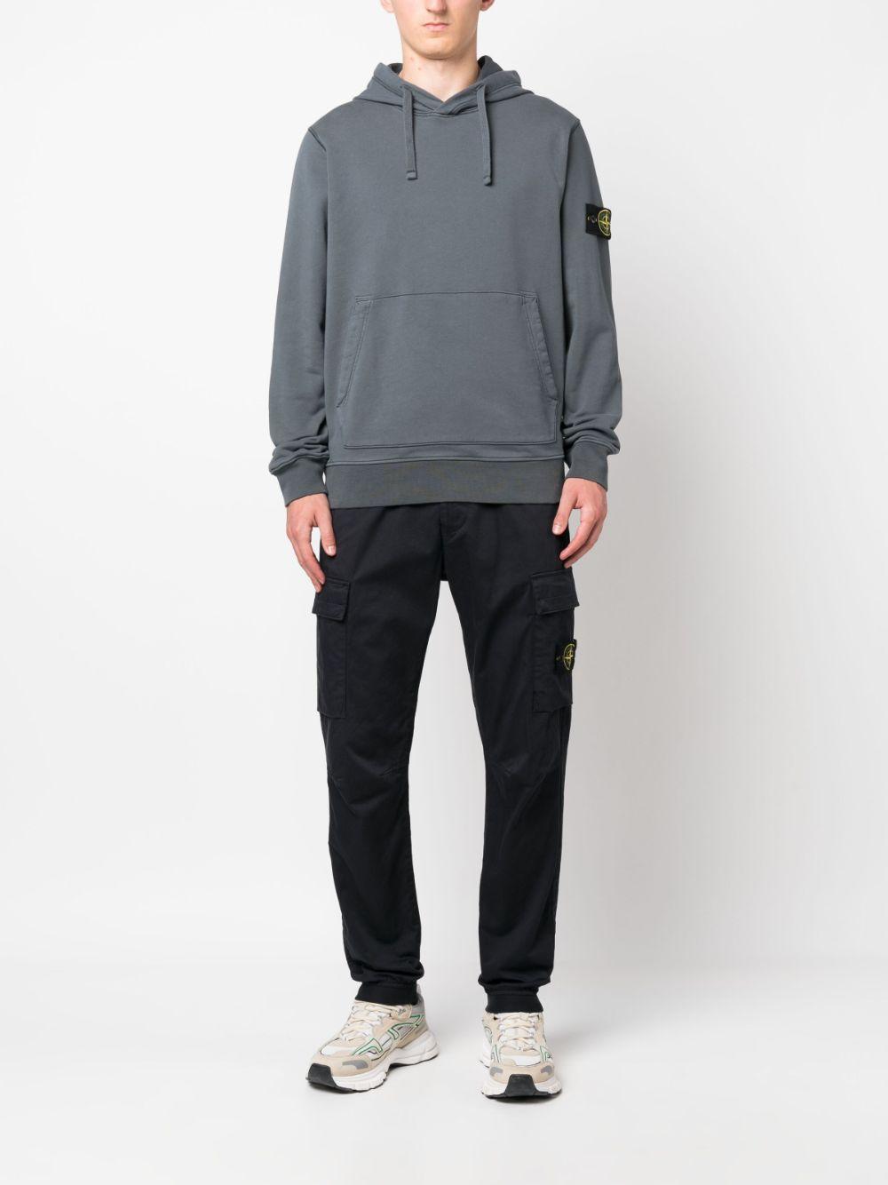 STONE ISLAND Compass-patch Cargo Trousers In Blue Product Image