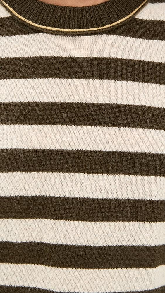 White + Warren Cashmere Mixed Stripe Crew Sweater | Shopbop Product Image