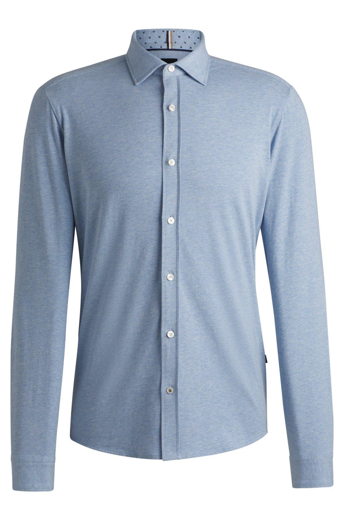 Slim-fit shirt in stretch-cotton jersey Product Image