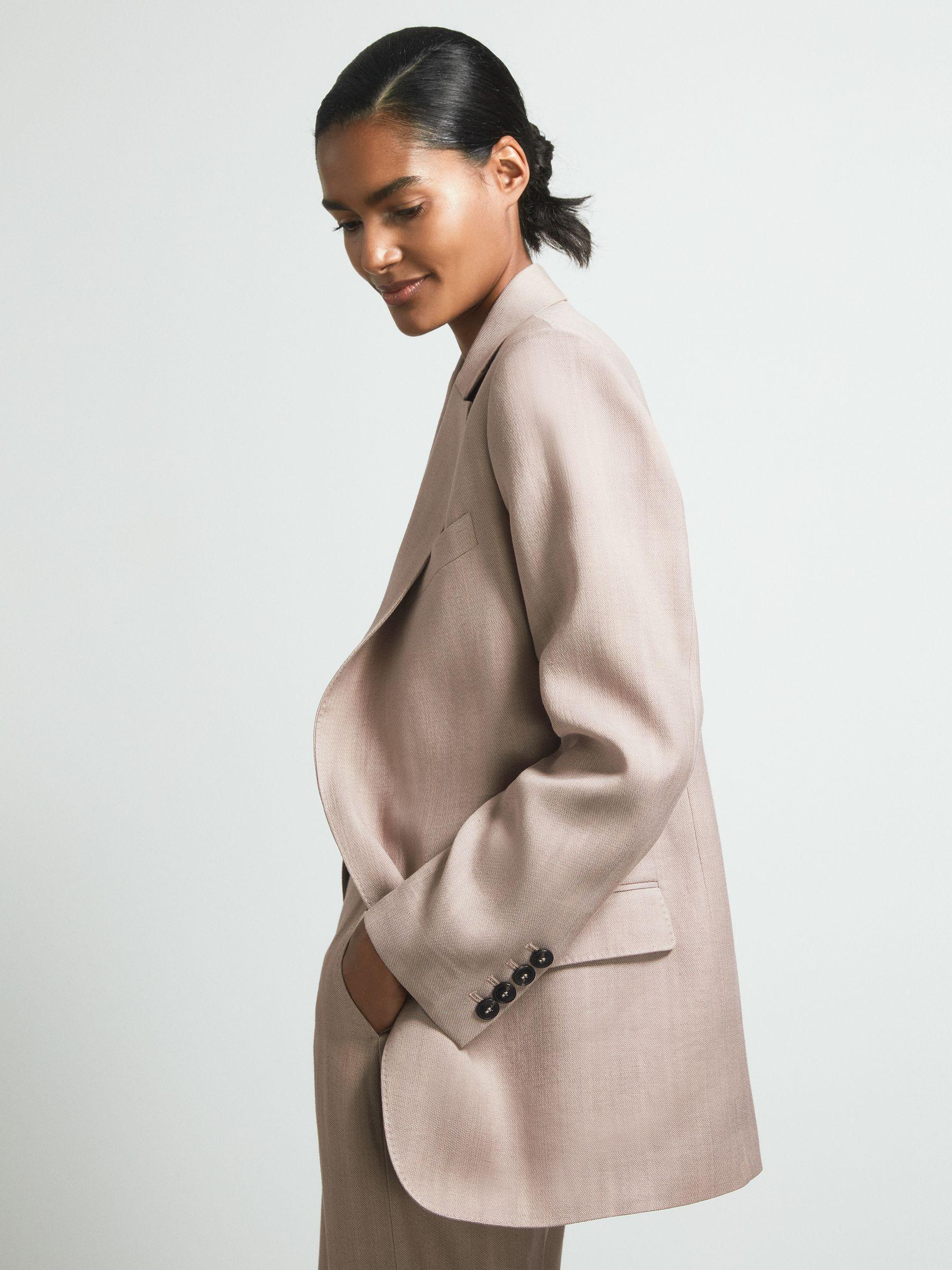 Atelier Tailored Double Breasted Suit Blazer in Pink Product Image