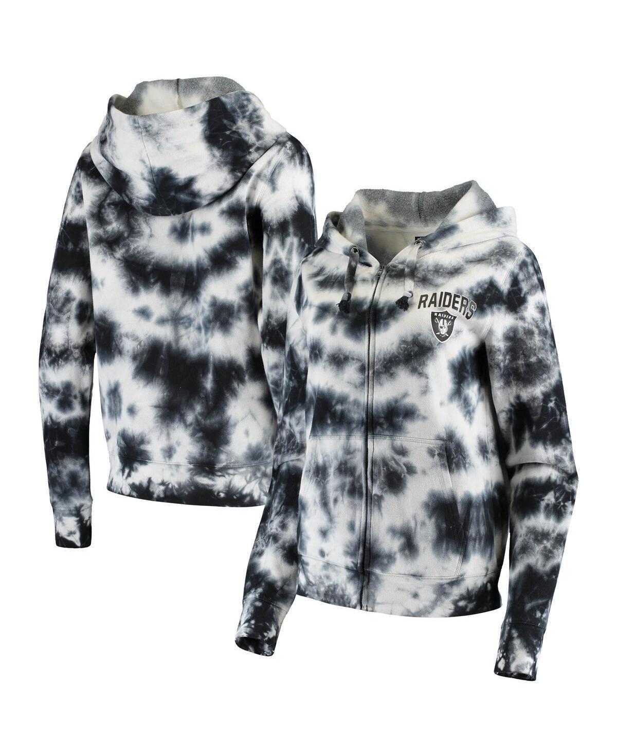 Womens New Era Black Las Vegas Raiders Tie Dye Fleece Full-Zip Hoodie Product Image