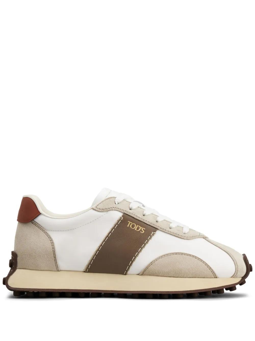 TOD'S Suede-trimmed Sneakers In White Product Image