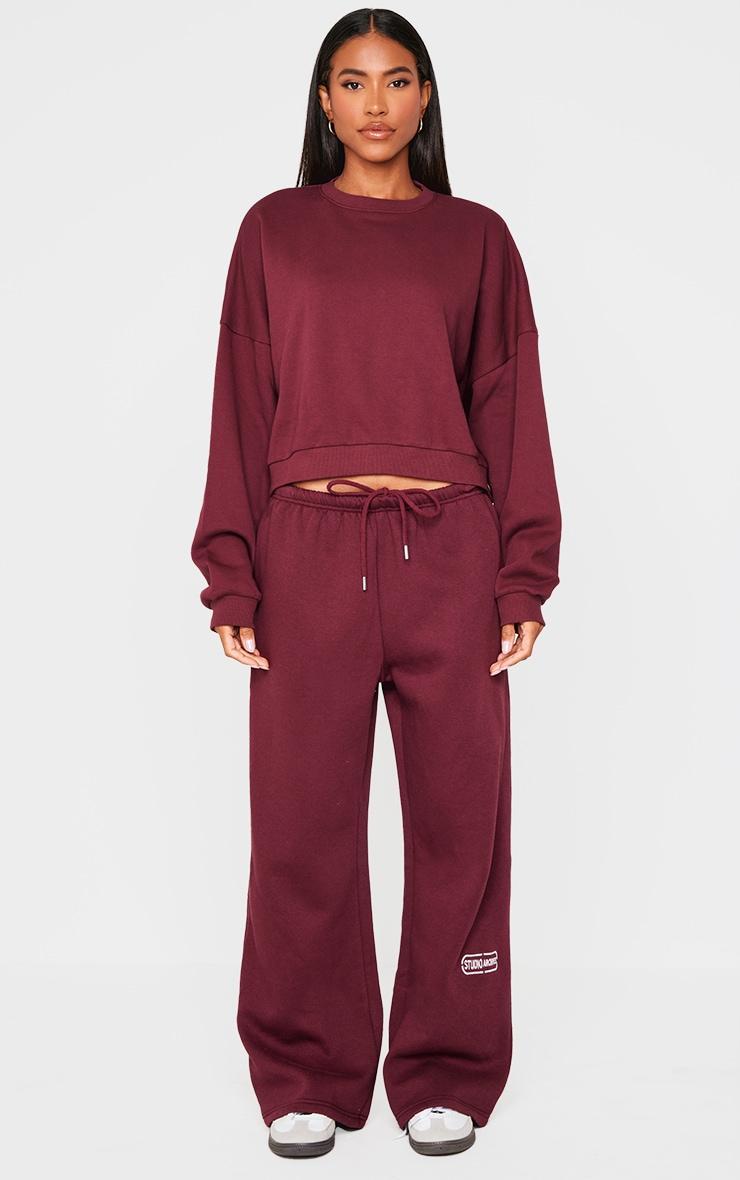 Burgundy Boxy Oversized Sweatshirt Product Image