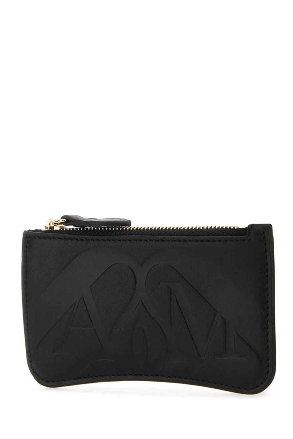 ALEXANDER MCQUEEN Woman Black Leather Card Holder Product Image